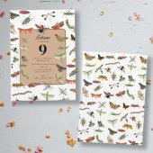 Colorful Insect Birthday Party Thema Kaart