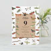 Colorful  Insect Birthday Party Thema Kaart (Staand voorkant)