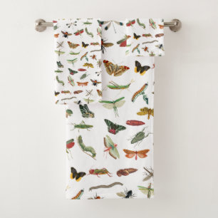 Colorful Insect Illustrator Patroon Bad Handdoek