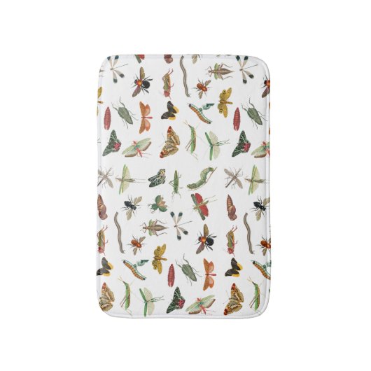 Colorful  Insect Illustrator Patroon Badmat (Voorkant Verticaal)