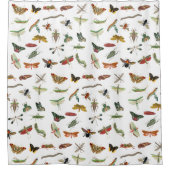 Colorful  Insect Illustrator Patroon Douchegordijn (Voorkant)