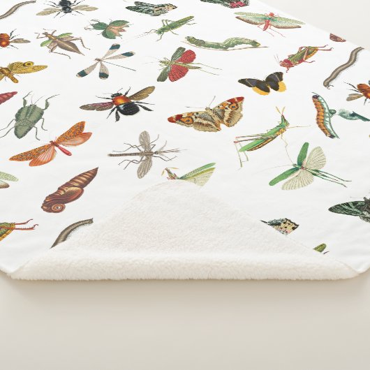 Colorful  Insect Illustrator Patroon Sherpa Deken (3/4)