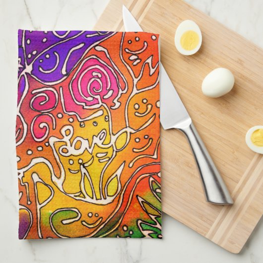 Colorful Inspirerend Friendship Words Theedoek (Quarter Fold)