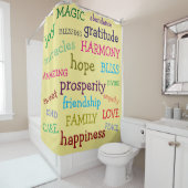 Colorful Inspirerend Positief Ontwerp van Woorden Douchegordijn (In situ)