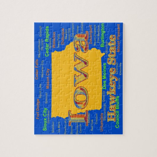 Colorful Iowa State Pride Map Silhouette Legpuzzel (Verticaal)