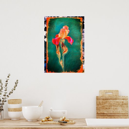 Colorful Iris Flower Poster (Keuken)