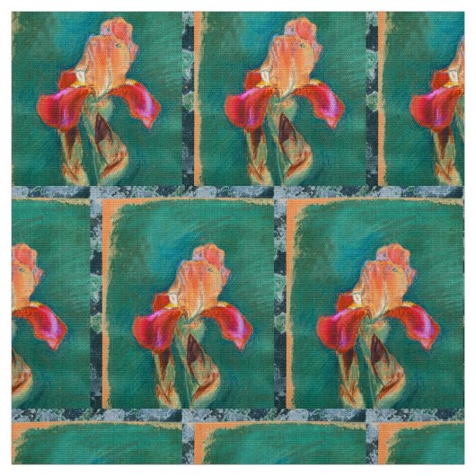 Colorful Iris Flower Stof (Swatch)