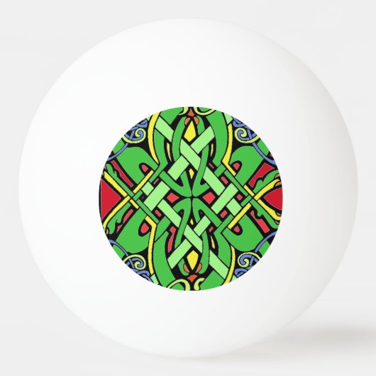 Colorful  Irish Celtic Knot Pingpongbal (Voorkant)