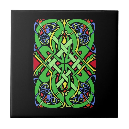 Colorful  Irish Celtic Knot Tegeltje (Voorkant)