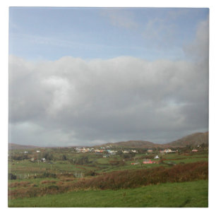 Colorful Irish Village Scene. Tegeltje