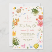 Colorful Island Whimsical Beach Tropical Wedding Kaart (Voorkant)