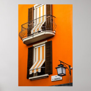 COLORFUL ITALIAANSE FACADE EN WINDOWS POSTER