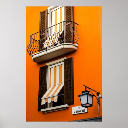 COLORFUL ITALIAANSE FACADE EN WINDOWS POSTER (Voorkant)