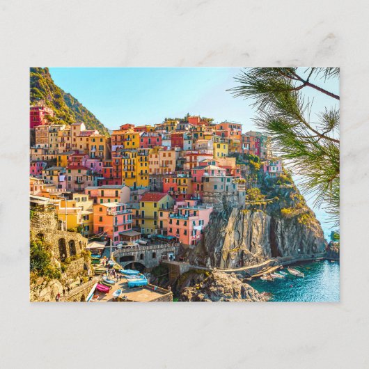 Colorful Italy hillside Zee Houses Briefkaart (Voorkant)