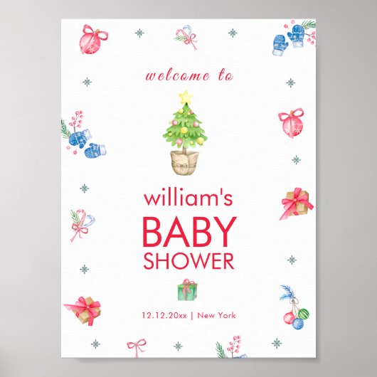Colorful It's Cold Outside Baby Shower Welcome Poster (Voorkant)