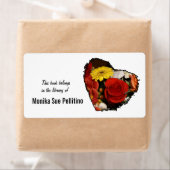 Colorful Jagged Edge Flower Heart Etiket (Insitu)