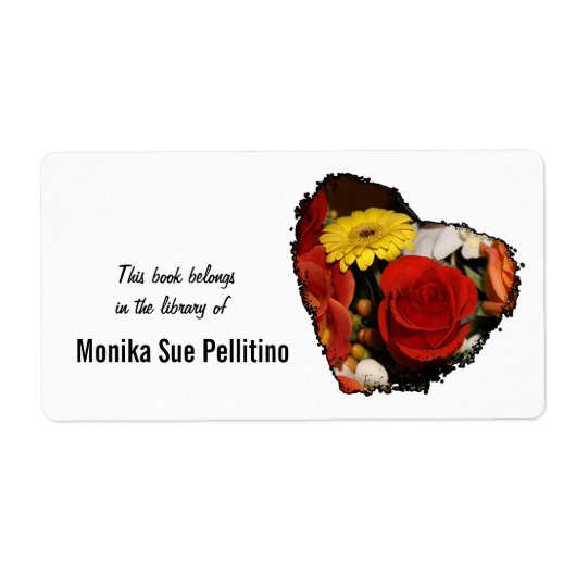 Colorful Jagged Edge Flower Heart Etiket (Voorkant)