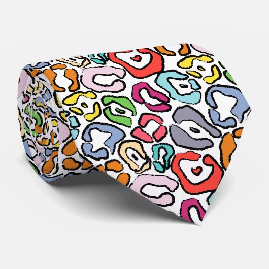 Colorful Jaguar Skin Background Stropdas (Opgerold)