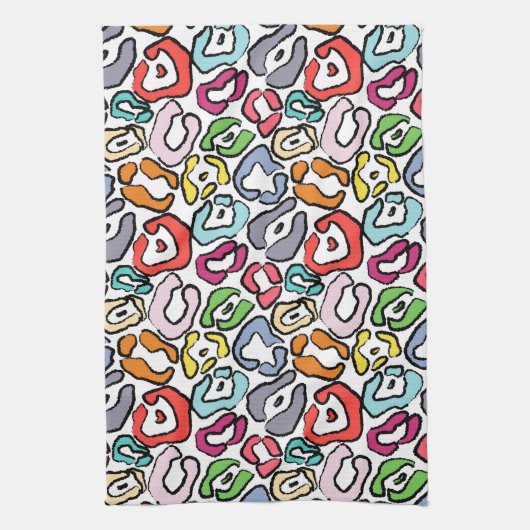 Colorful Jaguar Skin Background Theedoek (Verticaal)