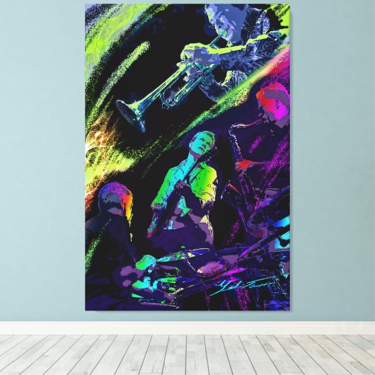 Colorful Jazz Canvas Afdruk (Insitu (Houten vloer))