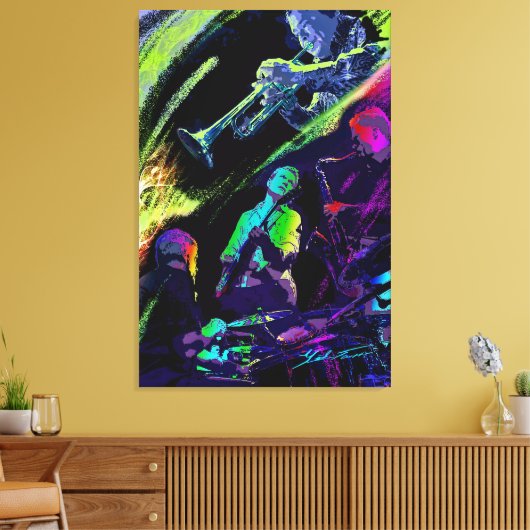 Colorful Jazz Canvas Afdruk (Insitu (Woonkamer))