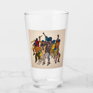 Colorful Jazz Musicians Joyful Jam Glas