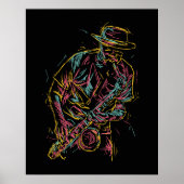 Colorful Jazz Player-poster Poster (Voorkant)