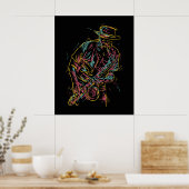 Colorful Jazz Player-poster Poster (Keuken)