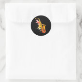 Colorful Jazz Saxophone Ronde Sticker (Tas)