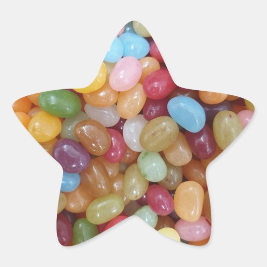 Colorful Jelly Beans Ster Sticker (Voorkant)