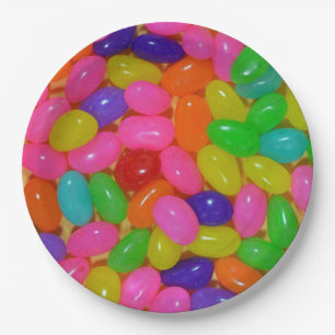 Colorful jellybean snoep papieren bordje