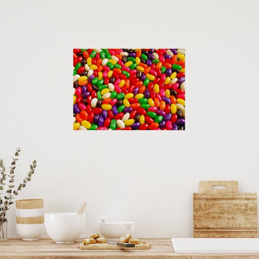Colorful jellybeans snoep print poster (Keuken)
