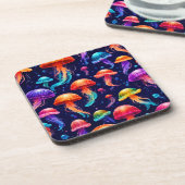 Colorful Jellyfish Bier Onderzetter (Linkerzijde)