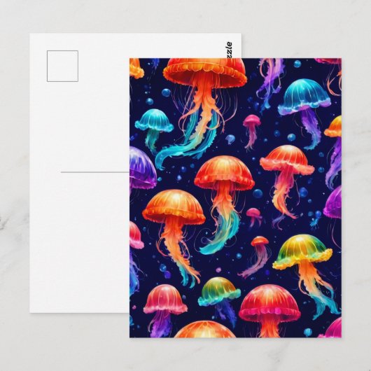Colorful Jellyfish Briefkaart (Voorkant / Achterkant)