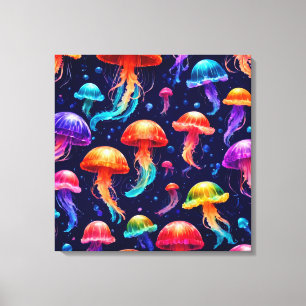 Colorful Jellyfish Canvas Afdruk