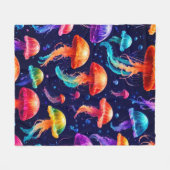 Colorful Jellyfish Fleece Deken (Voorkant (Horizontaal))
