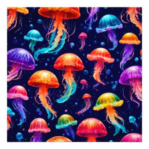 Colorful Jellyfish Foto Afdruk