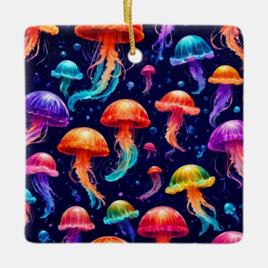 Colorful Jellyfish Keramisch Ornament (Voorkant)