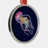 Colorful Jellyfish Metalen Ornament (Rechts)