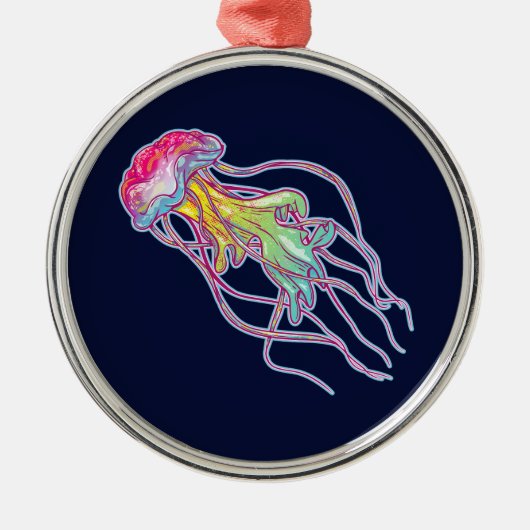 Colorful Jellyfish Metalen Ornament (Voorkant)