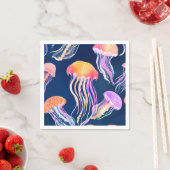 Colorful Jellyfish | Ocean Animal Watercolor Servet (Insitu)