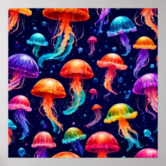 Colorful Jellyfish Poster (Voorkant)