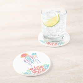 Colorful Jellyfish Sandstone Onderzetter