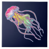 Colorful Jellyfish Tegeltje (Voorkant)