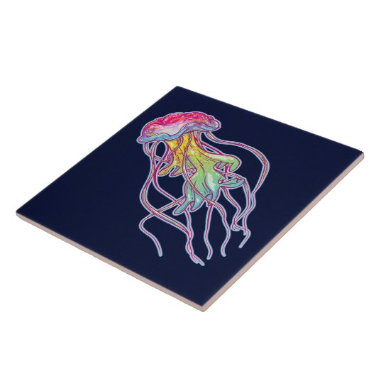 Colorful Jellyfish Tegeltje (Zijkant)