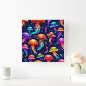 Colorful Jellyfish Vierkante Klok (Huis)