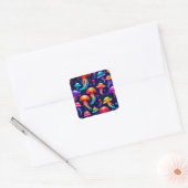 Colorful Jellyfish Vierkante Sticker (Envelop)