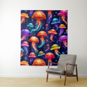 Colorful Jellyfish Wandkleed (In situ)
