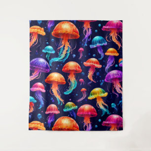 Colorful Jellyfish Wandkleed