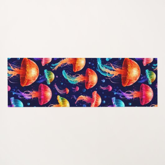 Colorful Jellyfish Yogamat (Achterkant (horizontaal))